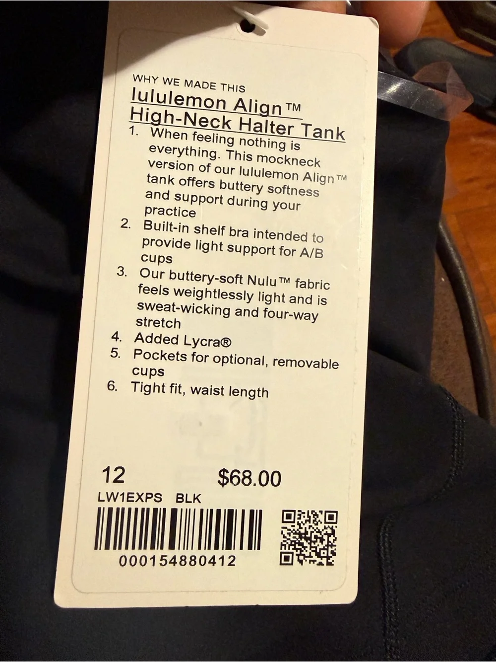 NWT lululemon athletica Black High-Neck Camisole